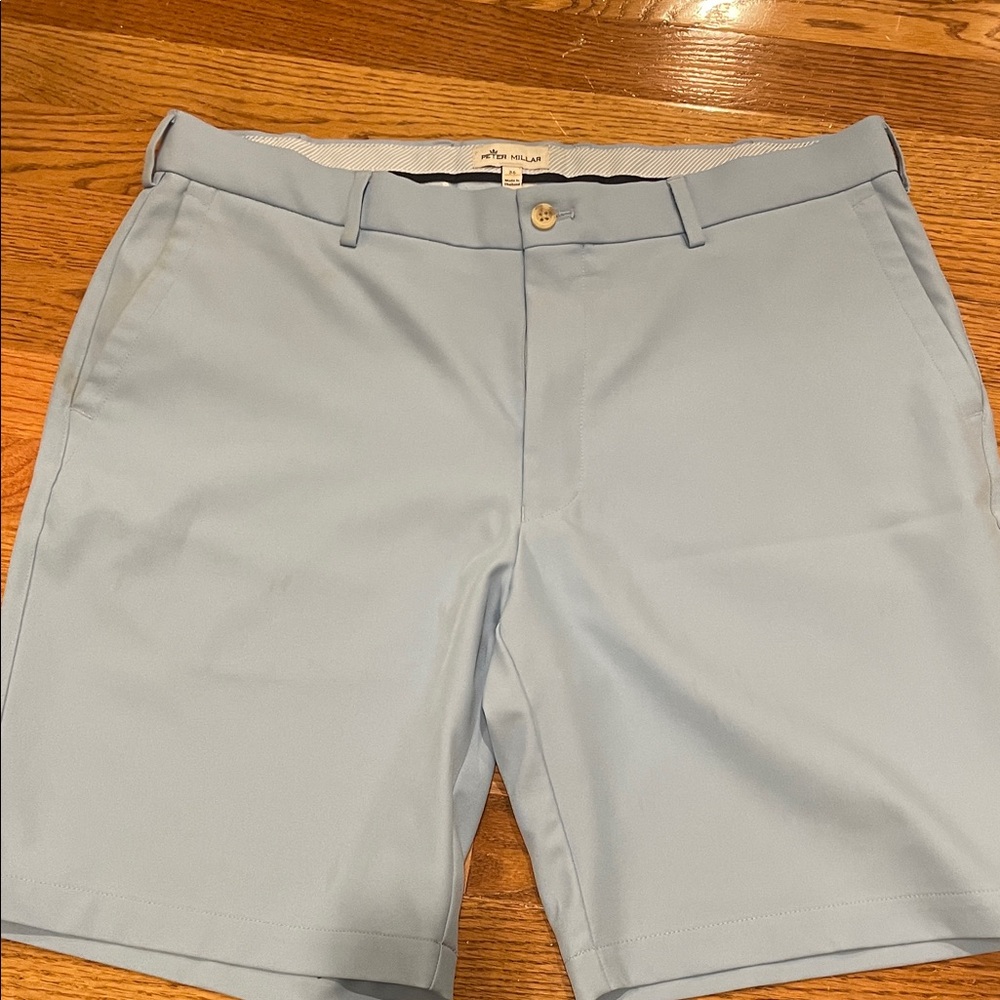 Peter Millar Men's Sky Blue Flat Front Shorts